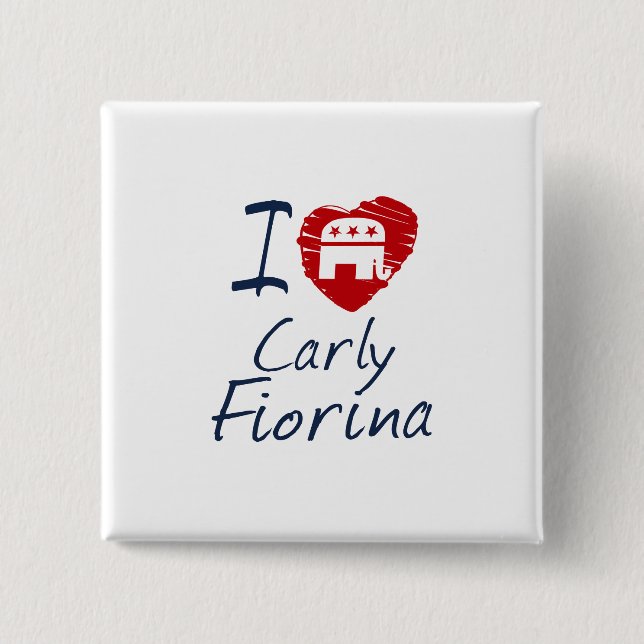 Kids Love Fiorina 2016 Scribble Design 2 Inch Square Button (Front)