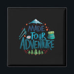 Kids Made Four Adventure 4th Birthday Party Campin Magnet<br><div class="desc">Kids Made Four Adventure 4th Birthday Party Camping Kids 4</div>