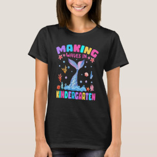 Kids Making Magical Waves In Kindergarten Mermaid  T-Shirt