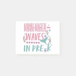 Kids Making Magical Waves In Pre K Mermaid Post-it Notes