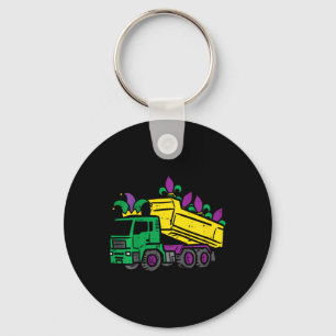 Kids Mardi Gras Dump Truck Cute Construction Boys Keychain