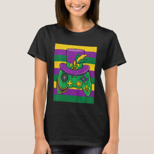 Kids Mardi Gras Stripe Video Game Gamer Gaming Ba T-Shirt