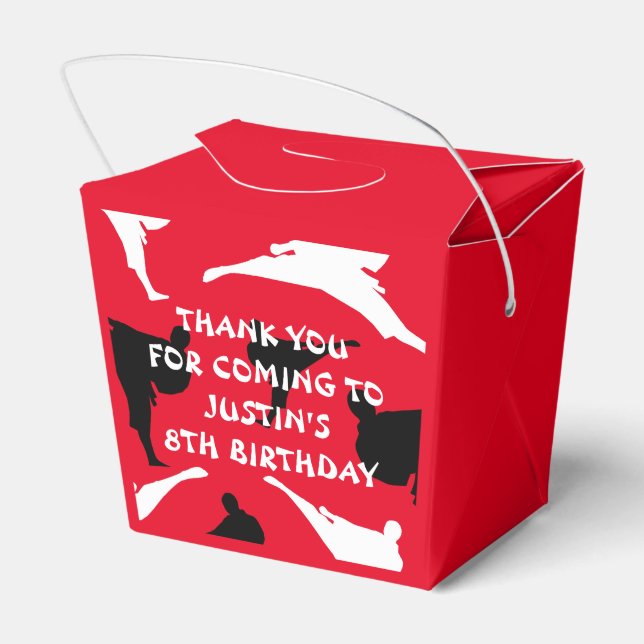 Kid's martial arts karate Birthday party favour bo Favor Box (Back Side)