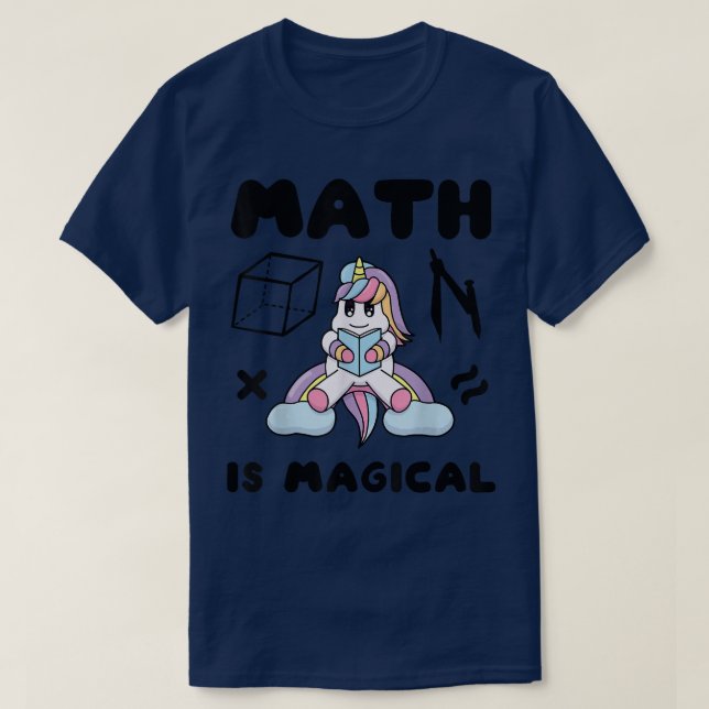 Kids Math Is Magical Back To School Girl, Cute Uni T-Shirt (Design Front)