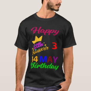 Kids May Girls Birthday 14 May 3rd Anniversary T-Shirt