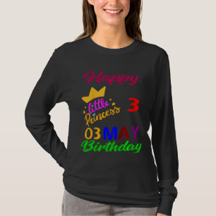 Kids May Girls Birthday 3 May 3rd Anniversary T-Shirt
