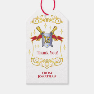 Kids Medieval Shield and Sword Gift Tags