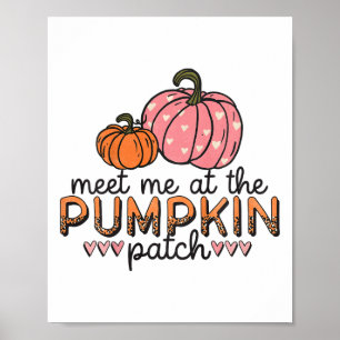 Kids Meet Me At The Pumpkin Patch Toddler Girls Fa Poster