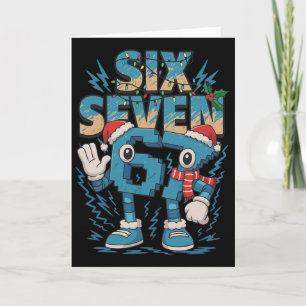 Kids Meme 67 Six Seven 6 7 Italian Brainrot Christ Card