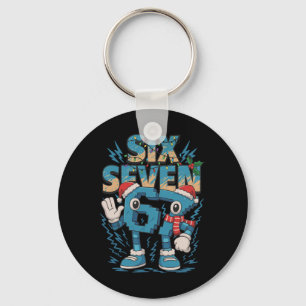 Kids Meme 67 Six Seven 6 7 Italian Brainrot Christ Keychain