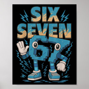 Kids Meme 67 Six Seven 6 7 Italian Brainrot Poster