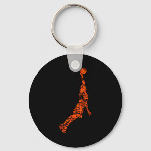Kids Men Basketball Player Coach Keychain