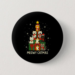 Kids Men Women Meowy Catmas Funny Christmas Cats C 2 Inch Round Button