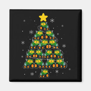 Kids Men Women Tractor Christmas Tree Farmer Xmas  Magnet