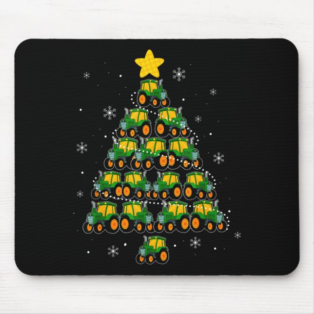 Kids Men Women Tractor Christmas Tree Farmer Xmas  Mouse Pad (Front)