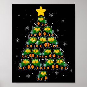 Kids Men Women Tractor Christmas Tree Farmer Xmas  Poster