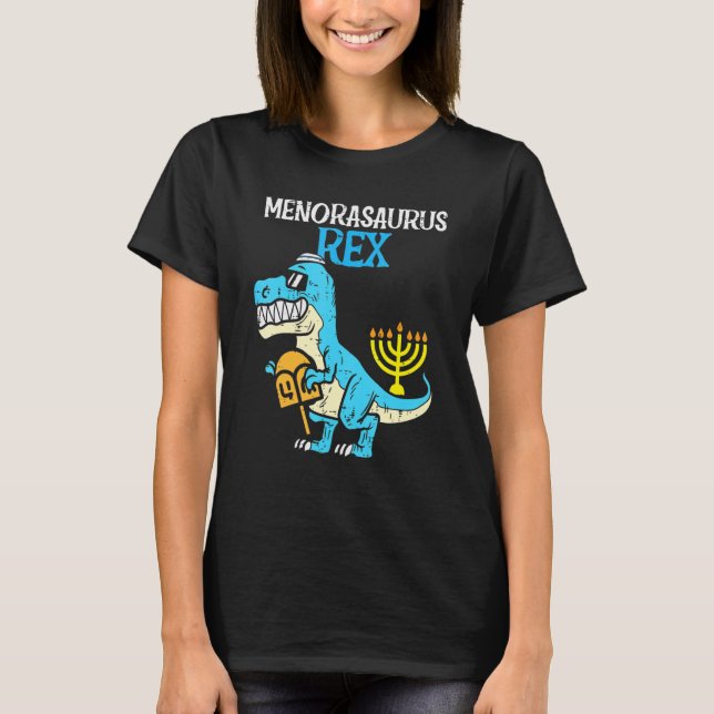Kids Menorasaurus Rex Jew Dino Trex Toddler Boys H T-Shirt (Front)