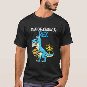 Kids Menorasaurus Rex Jew Dino Trex Toddler Boys H T-Shirt