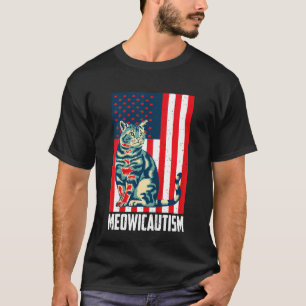 Kids Meowica Autism Awareness Cute Cat American Fl T-Shirt