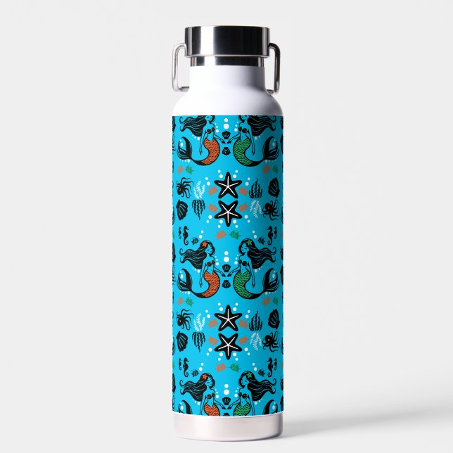 Kids Mermaid Beach Water Bottle (Front)