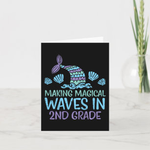 Kids Mermaid Magical Waves 2nd Grade Second First  Card
