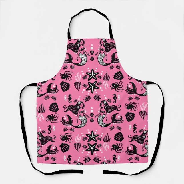 Kids Mermaid Pink Apron (Front)
