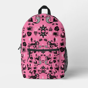 Kids Mermaid Pink Printed Backpack