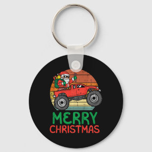 Kids Merry Christmas Santa Monster Truck Xmas Pj T Keychain