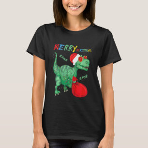 Kids Merry Christmas Trex Dino Pyjamas Kids Toddle T-Shirt