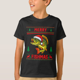 Kids Merry Fishmas B Fishing Christmas Pajamas Swe T-Shirt