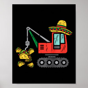 Kids Mexican Crane Tacos Boys Cinco De Mayo Fiesta Poster