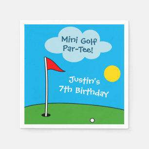 Kid's mini golf putt putt golfing Birthday party Napkin