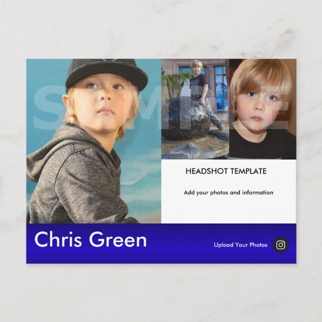 Kids Model Headshot Comp Postcard (Front)