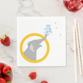 Kid's Modern Baby Grey Elephant Party Napkins