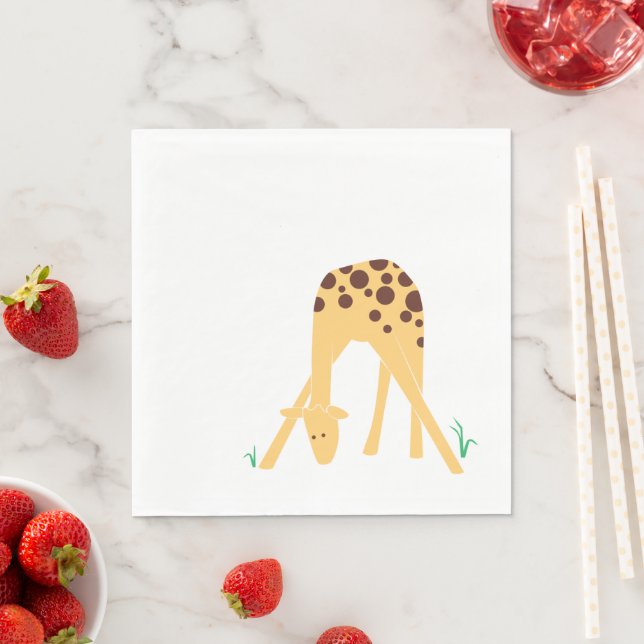 Kid's Modern Giraffe Birthday Baby Shower Napkin (Insitu)