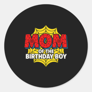 Kids Mom Of The Birthday Boy Sder Theme Party Matc Classic Round Sticker