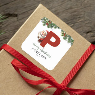 Kids Monogram Christmas  Square Sticker
