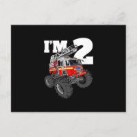 Kids Monster Fire Truck 2nd Birthday Boy 2 Toddler