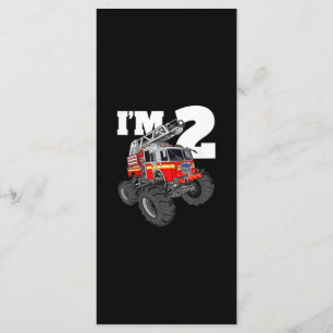 Kids Monster Fire Truck 2nd Birthday Boy 2 Toddler Menu