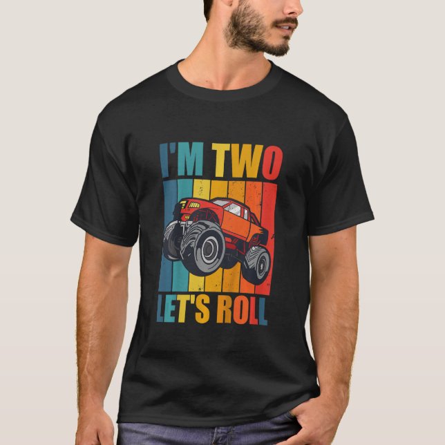Kids Monster Truck 2 Year Old Boy Monster Truck 2n T-Shirt (Front)