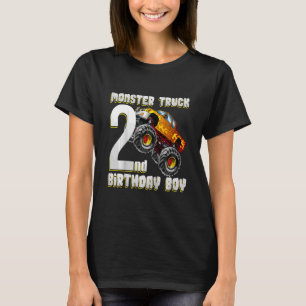 Kids Monster Truck 2nd Birthday 2 year Olds Birthd T-Shirt
