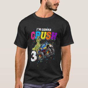 Kids Monster Truck 3rd Birthday 3 year Old Birthda T-Shirt