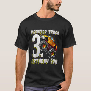 Kids Monster Truck 3rd Birthday 3 year Olds Birthd T-Shirt