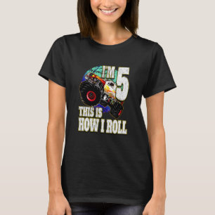 Kids Monster Truck 5 Year Old Birthday T-Shirt