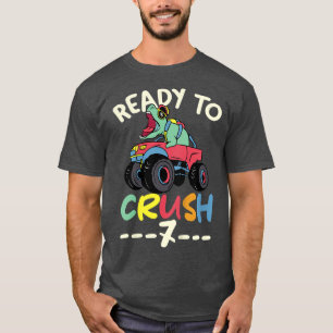 Kids Monster Truck 7th birthday I'm Ready to Crush T-Shirt