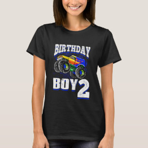 Kids Monster Truck Birthday Boy Is 2 Kids 2nd Birt T-Shirt