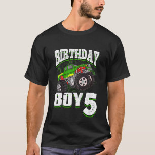 Kids Monster Truck Birthday Boy Is 5 Kids 5th Birt T-Shirt