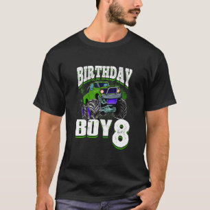 Kids Monster Truck Birthday Boy Is 8 Kids 8th Birt T-Shirt