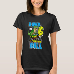 Kids Monster Truck Birthday  For Boys Rex 6th Birt T-Shirt