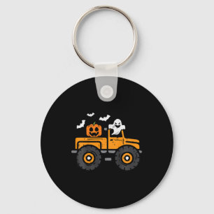 Kids Monster Truck Ghost Pumpkin Halloween Costume Keychain